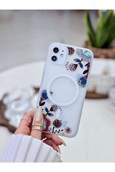 Go Aksesuar Iphone 11 Uyumlu Gerçek MAGSAFE Çiçek Özellikli Darbe Önleyici Şe...