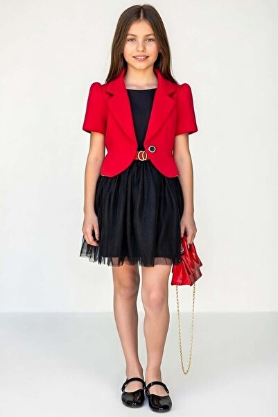 Riccotarz Jachetă blazer pentru fetiță, cu căptușeală din satin pe partea de ...