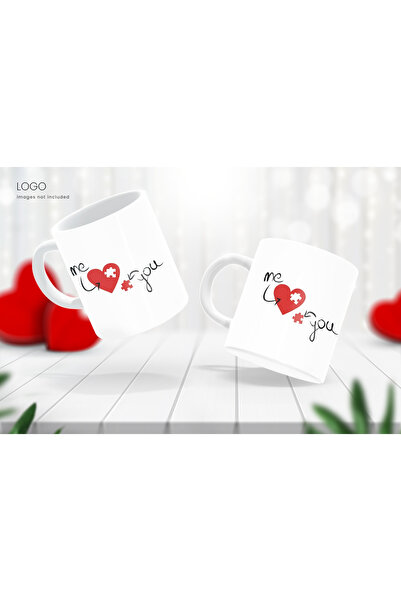 Beramussa Two Mugs – Double Me You Puzzle Heart Design Mugs – Gift for Lover