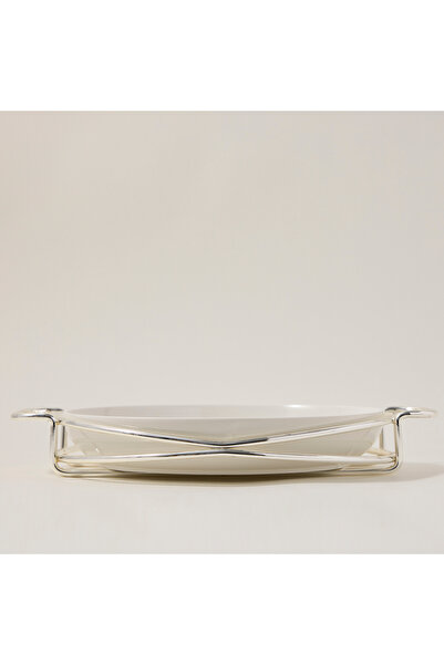 LA MESA Round Plate With Stand Silver
