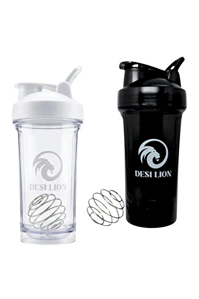 DESI LION Protein Shaker Bottle 500ml - 2 Pack Leak-Proof Protein Mixer Cup