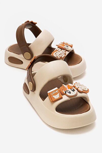 CCWAY AYAKKABI Детски пантофки с двойна каишка Emoji Ecru Tab