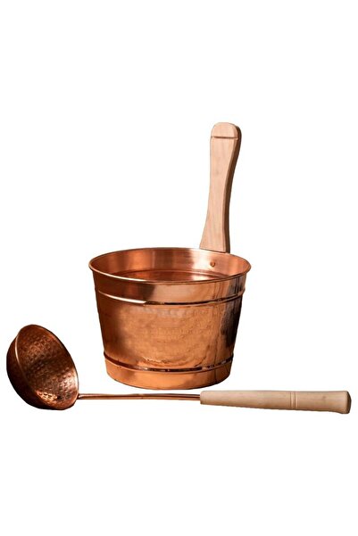 HOUSE2HOME Găleată și lingură de saună din cupru, fabricate manual