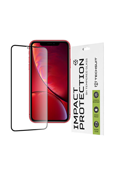 Techsuit iPhone XR 111D Full Glue Full Cover Glass Film, black