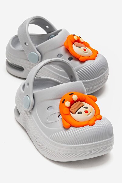 CCWAY AYAKKABI Çocuk Işıklı Emojili Sabo Terlik BUZ
