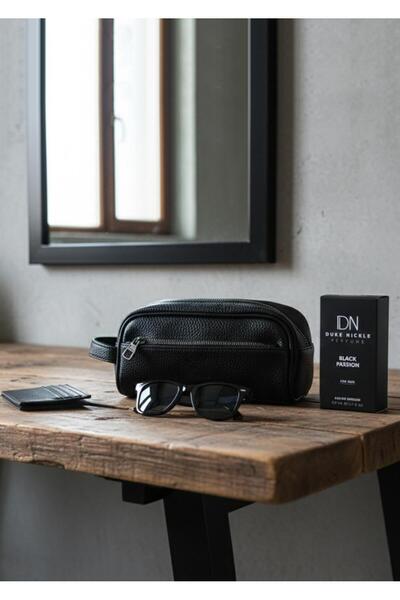 Duke Nickle Men's Black Bag Glasses Card Holder Perfume 4-Piece Luxury Stylis...