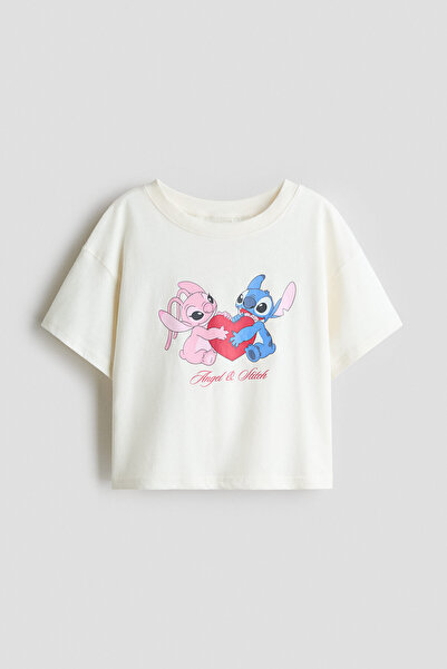 H&M Baskı Motifli ve Pamuklu Tişört