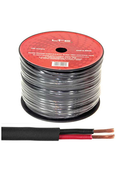 LTC Audio cable 2x2.5mm round 100m black