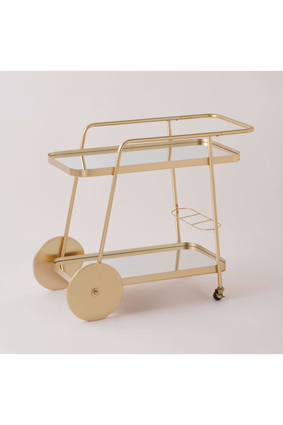 homez metal serving trolley 82*39*70cm, gold
