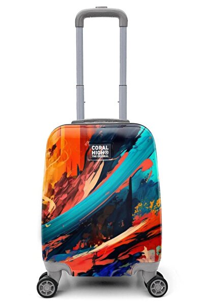 Coral High Renkli Desenli Mini Kabin Boy Valiz (40cm) 16765