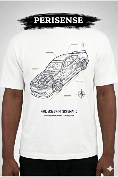 PERISENSE Tricou unisex oversize din bumbac pieptănat premium, cu imprimeu cu...