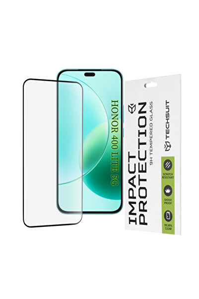 Techsuit Honor 400 Lite 111D Full Glue Full Cover Glass Film, black