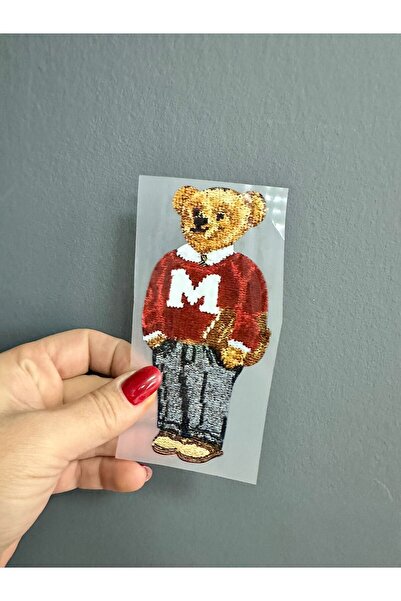 Gönülden Tasarım Ütü İle Yapışan Ayı Transfer Baskı Arma 13X7 Cm