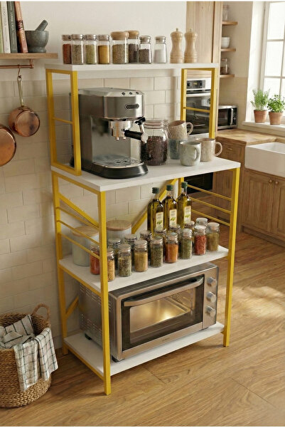 Boss Group Çok Amaçlı Mutfak Rafı Mikrodalga Mini Fırın Standı Metal Ayaklı K...