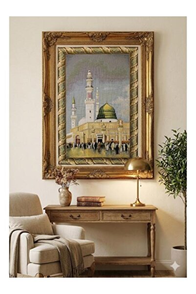 Believe MEDİNE MESCİDİ NEBEVİ JAKARLI DOKUMA GOBLEN DEKORATİF ÇERÇEVESİZ PANO...