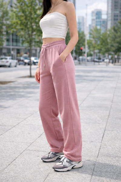 Winmoda34 Women's Trendy Baggy Leg Modal Fabric Sweatpants with Double Pocket...