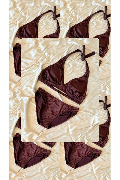 RoseofRoses Kahverengi Büyük Beden BROWN Bikini Takımı