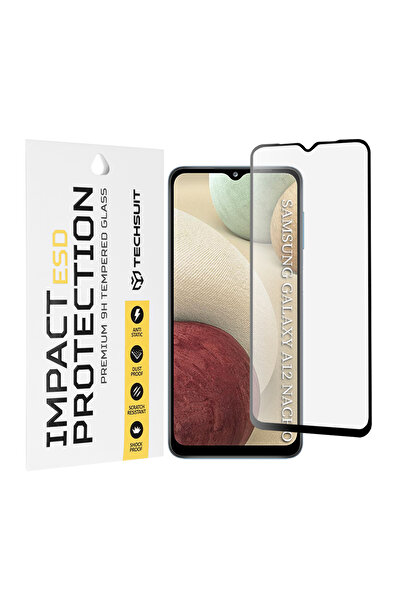 Techsuit Samsung Galaxy A12 ESD Glass Screen Protector, black