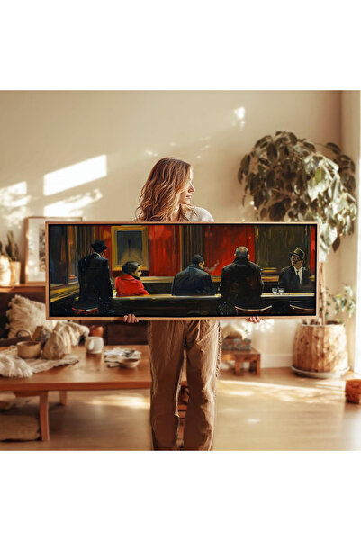 woodhomeworks Tek Parça Gerçek Ahşap Yatay Panorama Çerçeveli Tablo vintage b...