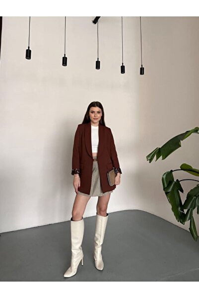 moda çağdaş سترة بليزر كبيرة الحجم بنمط الفهد