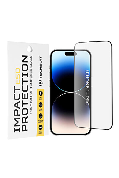 Techsuit iPhone 14 Pro ESD Glass Screen Protector, black