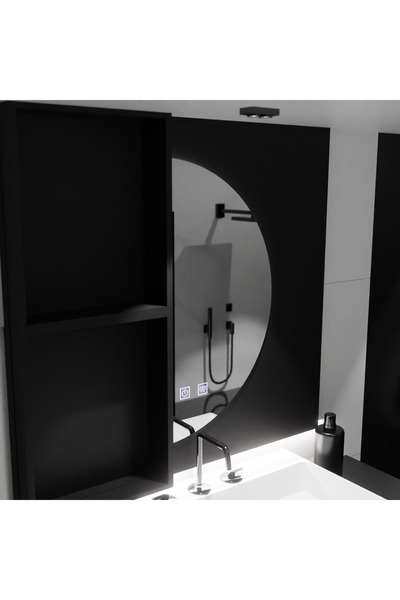 OEM Oglinda LED Semiluna 50x100cm, Arcuat Touch, Sistem Dezaburire, Dimabila