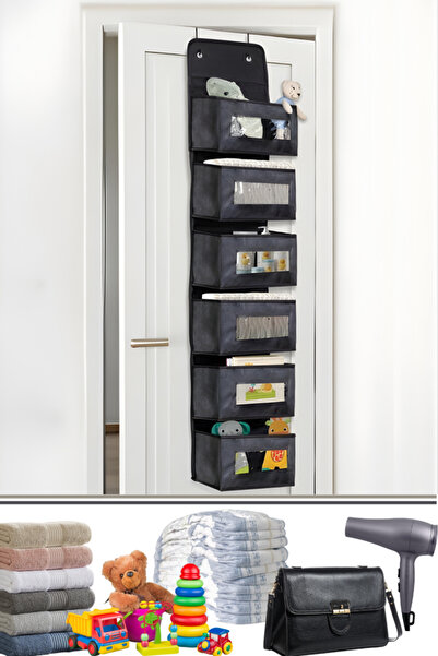 Flora Kapı Arkası Düzenleyici Raf 6 Katlı, Yatak Çocuk Bebek Odası Banyo Havl...