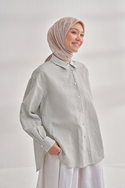 ARMANDA Italian Jacquard Hawk Eye Pattern Scarf - Mink