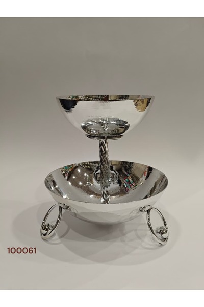 PA Stainless steel nut/fruit dish, 2 tiers, new column, 2026