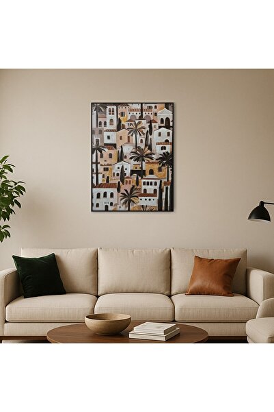 homez canvas wall art framed city 90*120cm