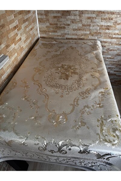 yukselhalimefrusat Lined Luxury Tablecloth 115/145cm Gold-Gold