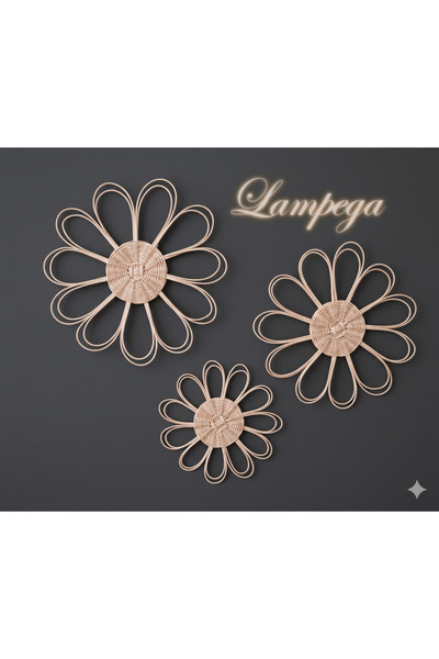 Lampega rattan bambu duvar süsü