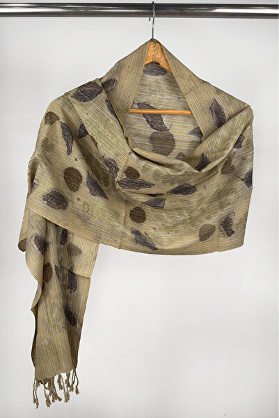 Defne&Apollon İpekçilik 90% Peace Silk 10% Cotton Handwoven Ecoprint - Natura...