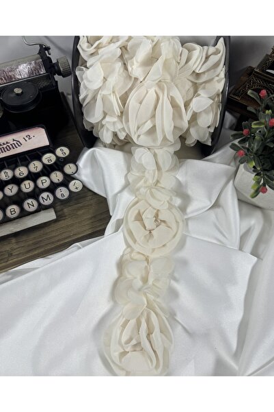 jasmina store gül motifli zarif şifon şerit aksesuar