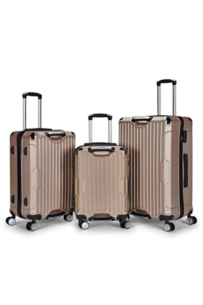 LİMRA A travel luggage set consisting of 3 wheeled suitcases with a sturdy an...