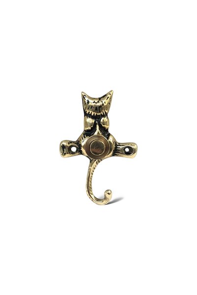 Galata Bronz Kedi Kapı Zili, Parlak Sarı/Siyah