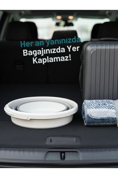 CALVERA Pratik Katlanabilir Akordiyon Kova - 12 Litre Yer Kaplamayan Katlanır Su Kovası