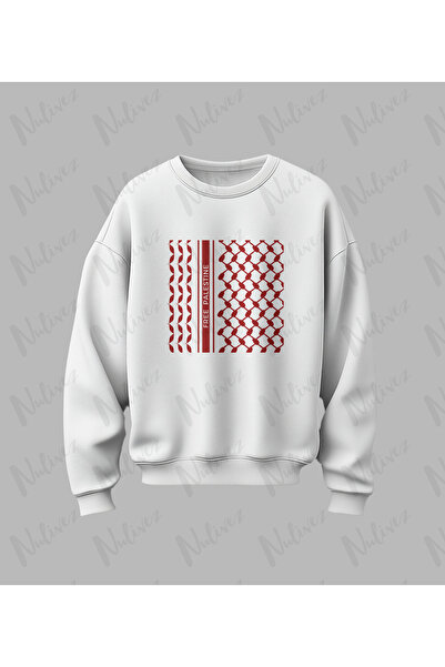 Nulivez Palestine Design Printed High Quality Unisex Oversized O Neck Sweatshirt