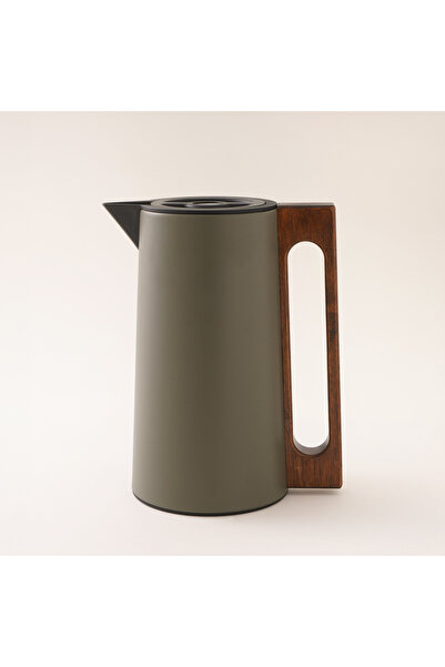 Dallaty Steel Vacuum Flask Flask With Wood Handle 1L, Green