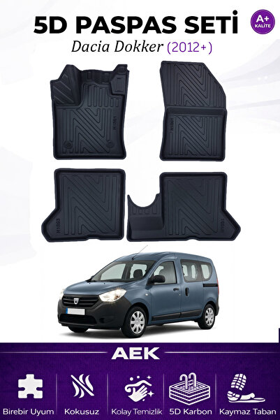 AEK Modern DACİA DOKKER 2012+ ARACA ÖZEL HAVUZLU "KARBON" PASPAS TAKIMI