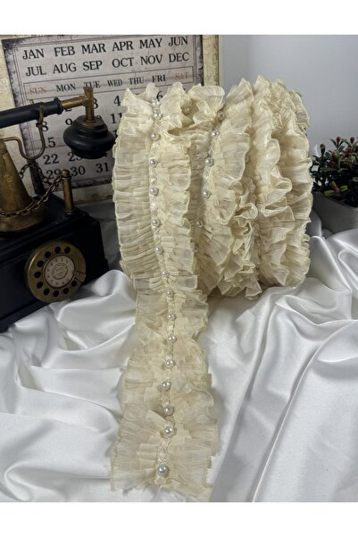 jasmina store şifon ve tül kumaş detaylı incili plise şerit