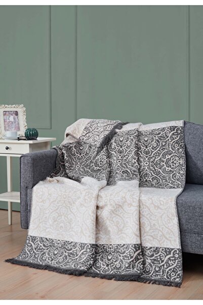 Bella Home Aksu Double-Sided Cotton Blanket - 180X220 cm - Breathable & Soft ...