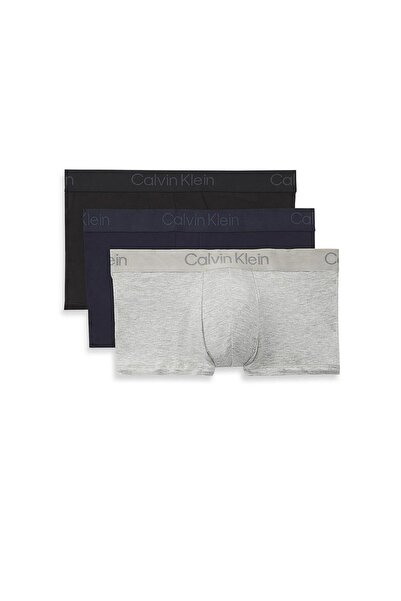 Calvin Klein طقم بوكسر رجالي من ترانك 3 قطع باللون الأزرق