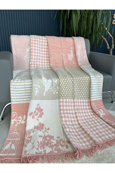 Bella Home Aksu Double-Sided Cotton Blanket - 180X220 cm - Breathable & Soft ...