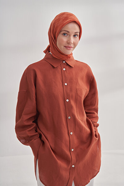 ARMANDA Italian Jacquard Hawk Eye Pattern Scarf - Tile