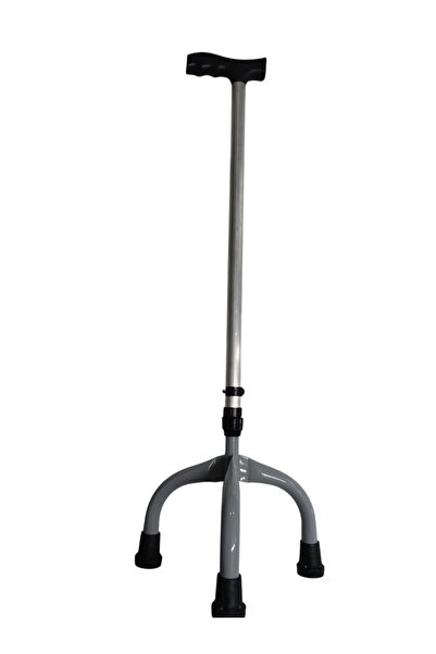 HÇ MEDİKAL Uzunluğu Ayarlanabilen 3 Ayaklı Denge yürüme bastonu GRİ