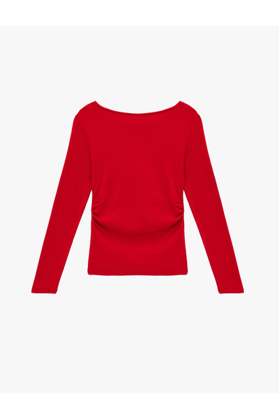 Koton Tricou din bumbac slim fit cu gât rotund și mâneci lungi