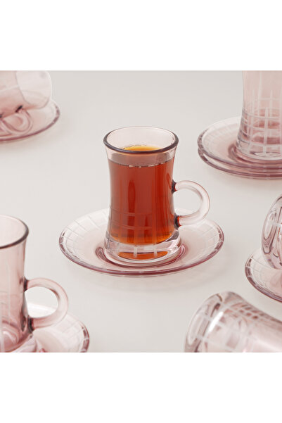 Dallaty 12pcs glass tea set, pink