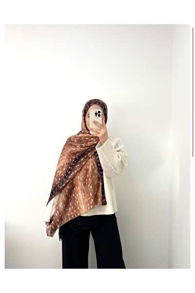 Butik New Season Gazelle Patterned Bambi Soft Shawl