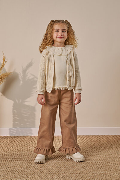 Minipodyum Cardigan, bluză cu guler din dantelă, 3 piese pentru fete set